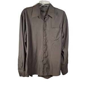 Enrico Rossini Men's Long Sleeve Dress Shirt  Size M 34-35  15-15/1/2 Brown
